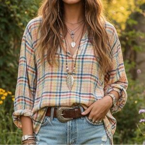 Chloé Stora Paris Multicolor checkered Plaid Shirt